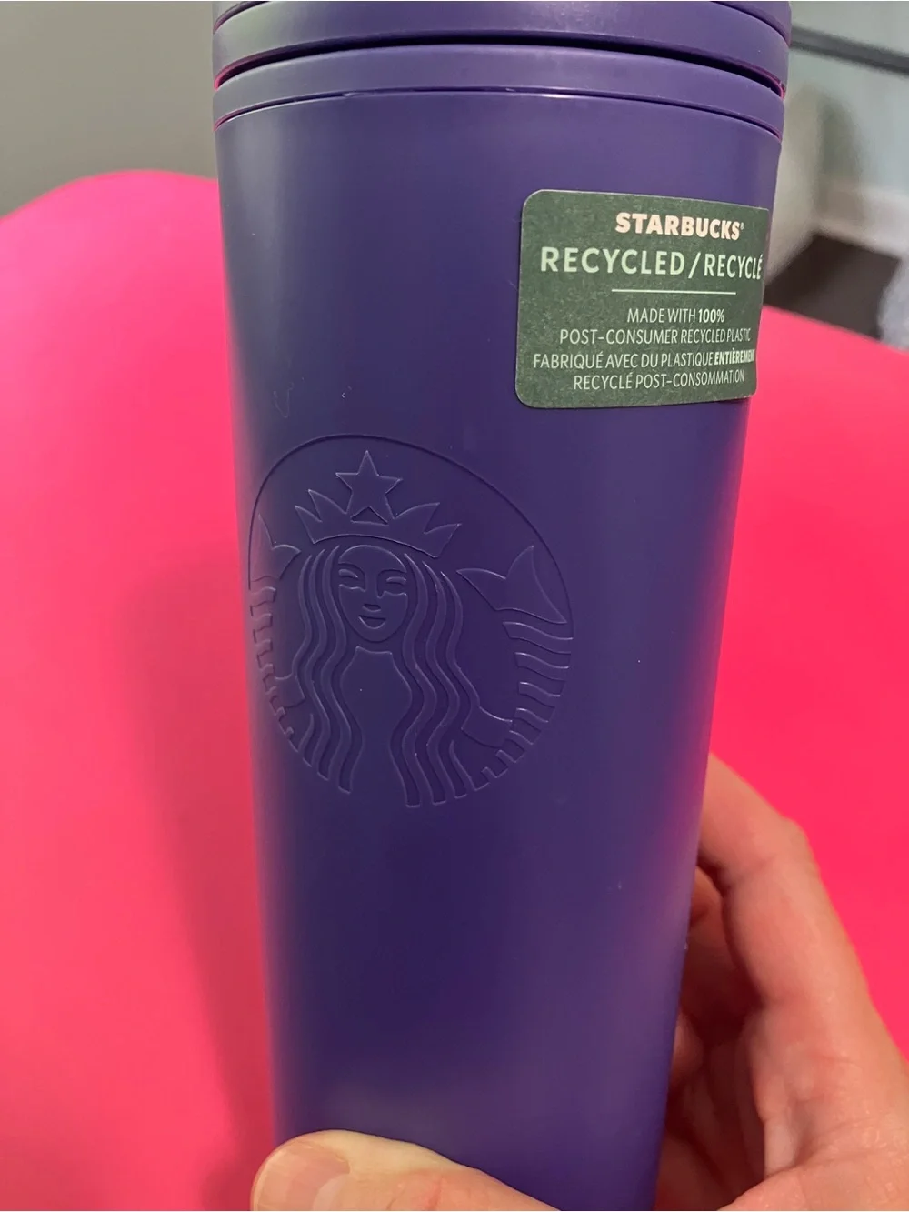 Starbucks 2023 purple 100% recycled plastic tumbler NWT